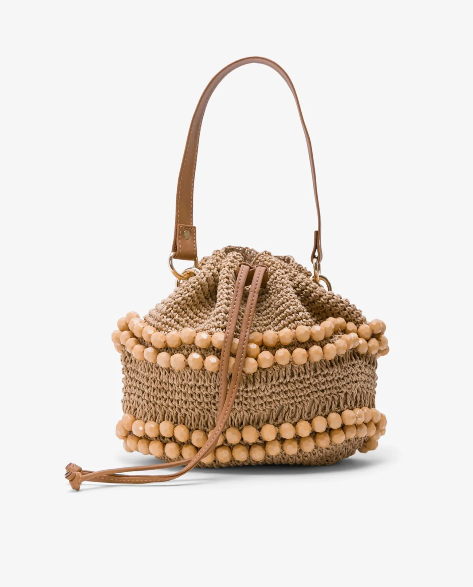 Bandolera Bolas Rafia Beig