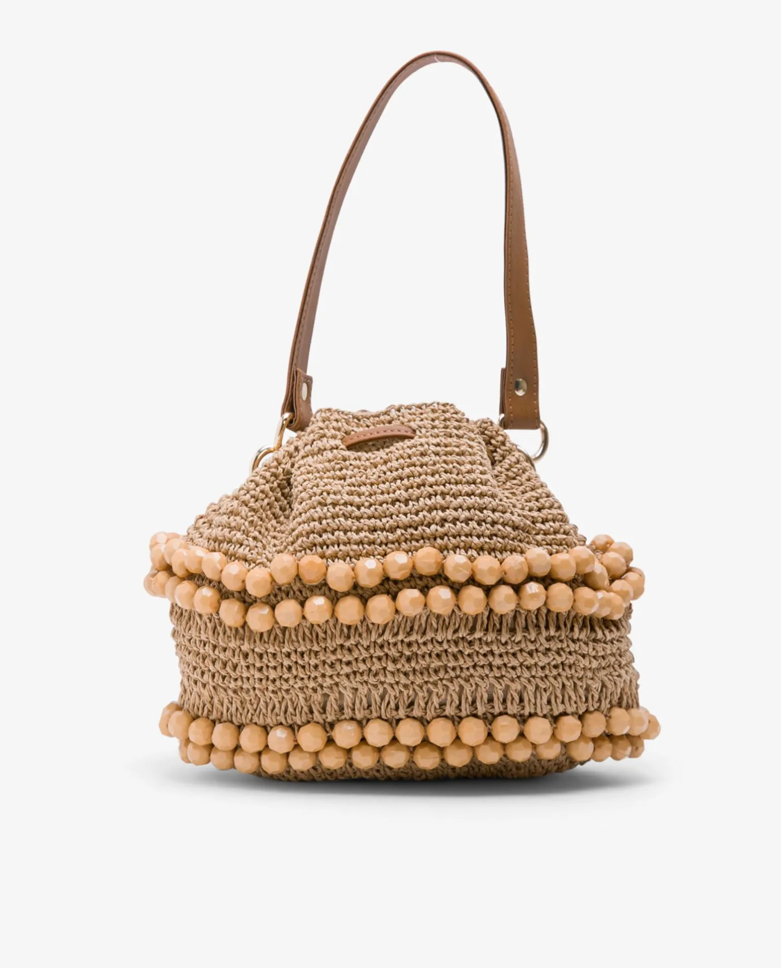 Bandolera Bolas Rafia Beig