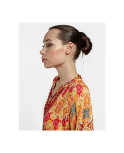 Blusa Kaftan Crep Estampado Cachemiras