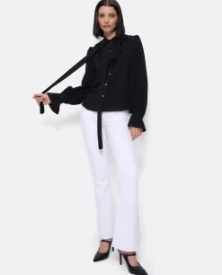 Blusa Lazo Cuello Punto Negro