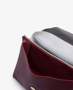 Bolso Bicolor Napa Bugui Burdeos