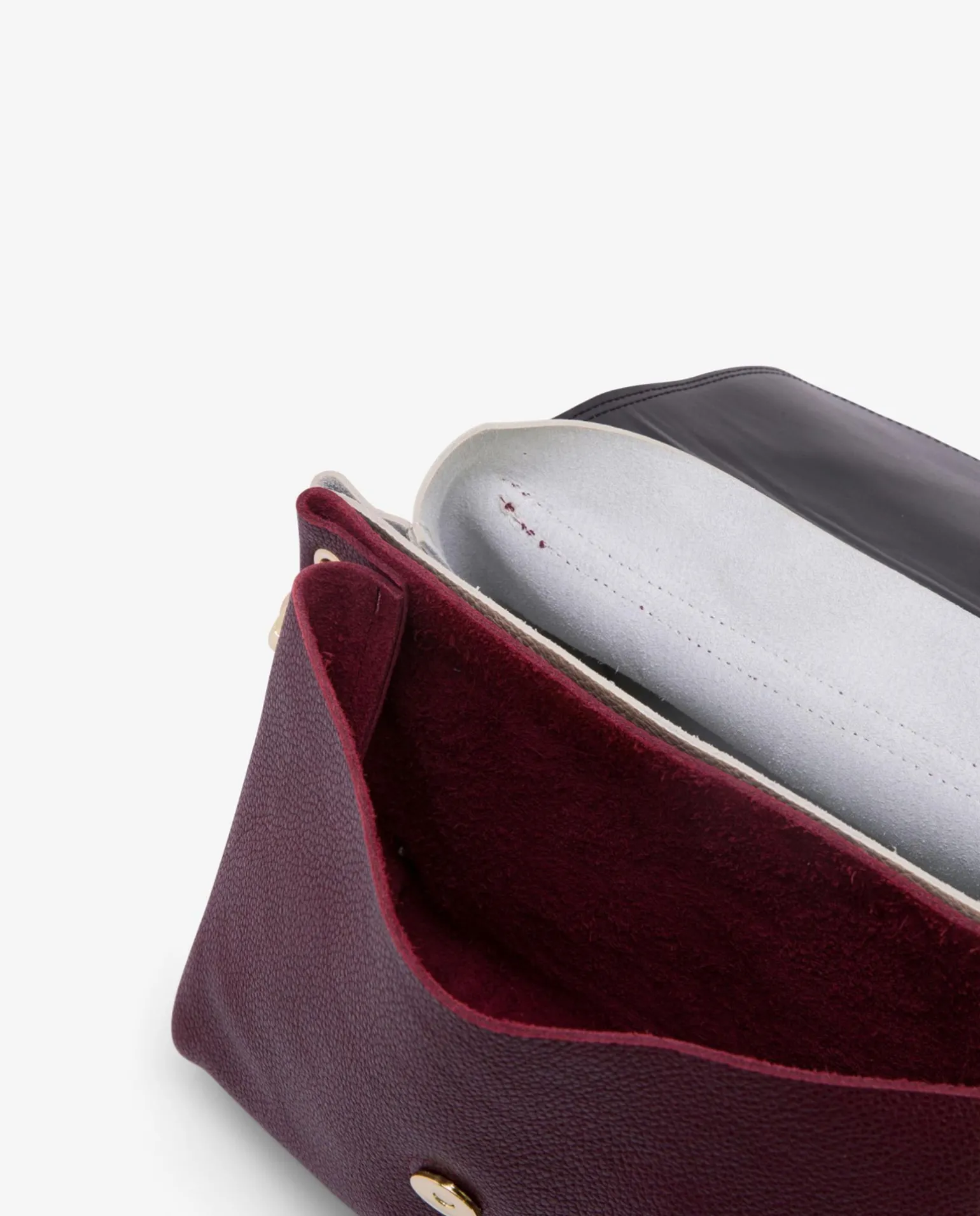 Bolso Bicolor Napa Bugui Burdeos