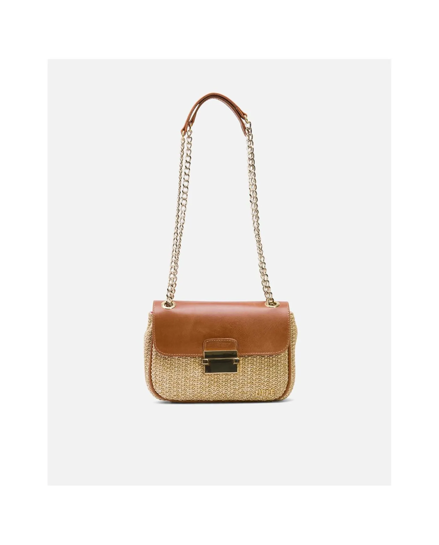 Bolso Caja Pequeno Rafia Beig