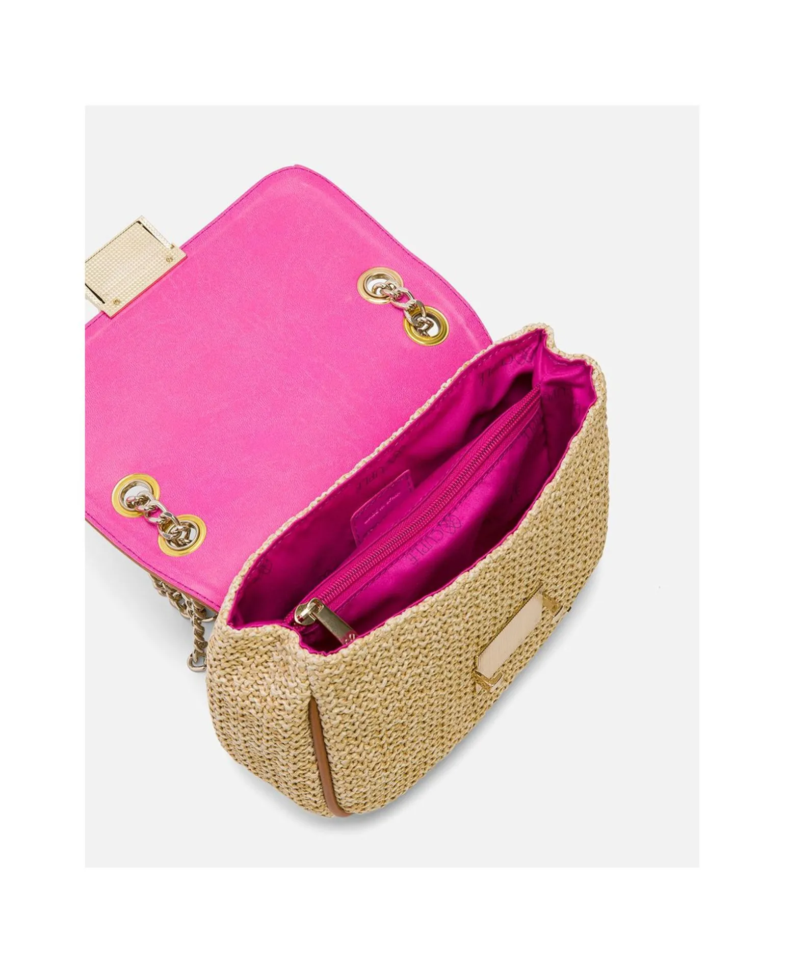 Bolso Caja Pequeno Rafia Beig
