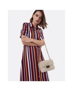 Bolso Caja Pequeno Trenzado Oro