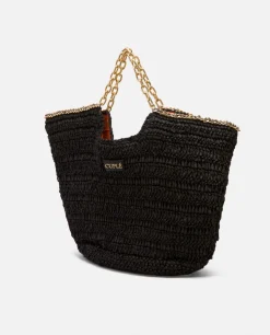 Bolso Capazo Rafia Negro