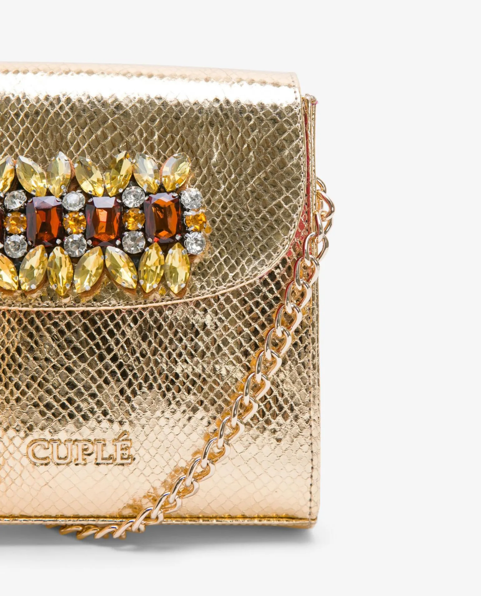 Bolso Cruzar Serpiente Oro