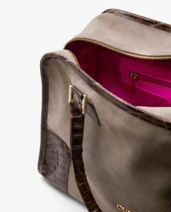 Bolso Rectangular Serraje Gris