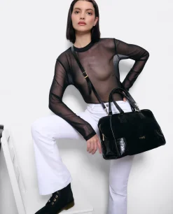 Bolso Rectangular Serraje Negro