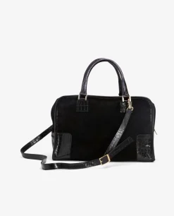 Bolso Rectangular Serraje Negro