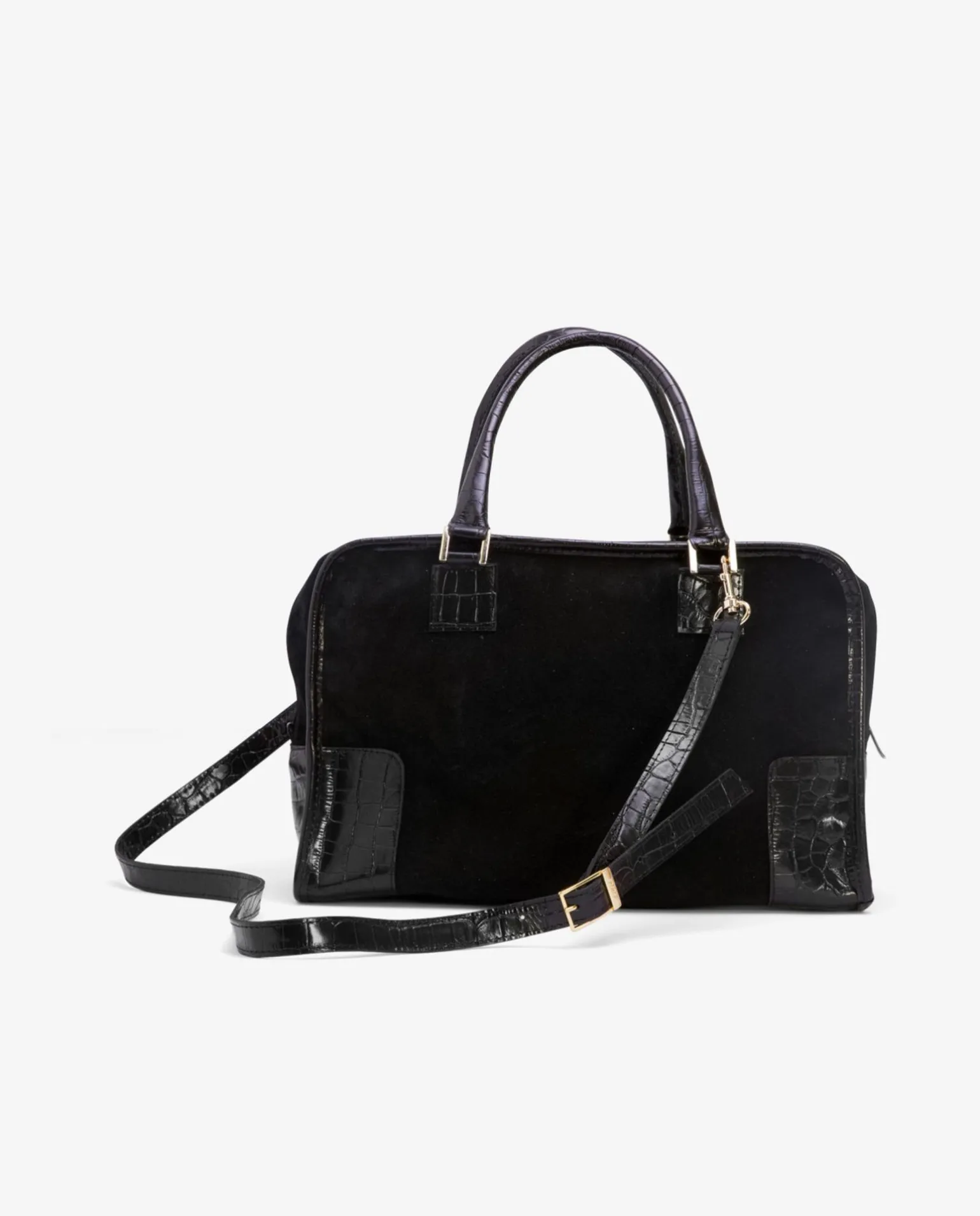 Bolso Rectangular Serraje Negro
