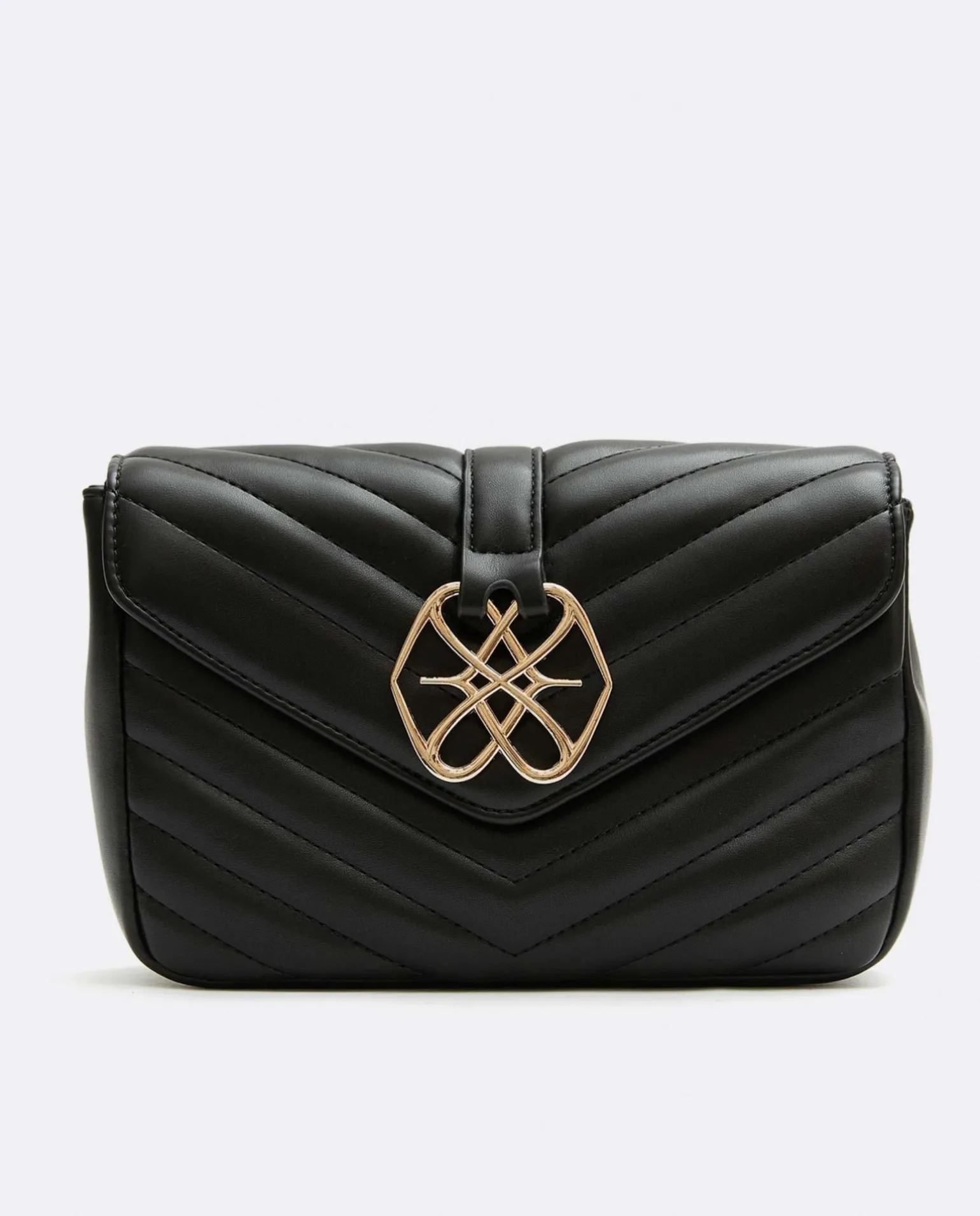 Bolso Satchel Con Cadena Piek Tecnopiel Negro