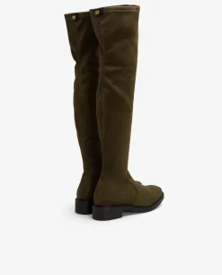 Bota Alta Ultrasuede Strech Verde