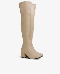 Bota Mosquetera Strech Napa Licra Beig