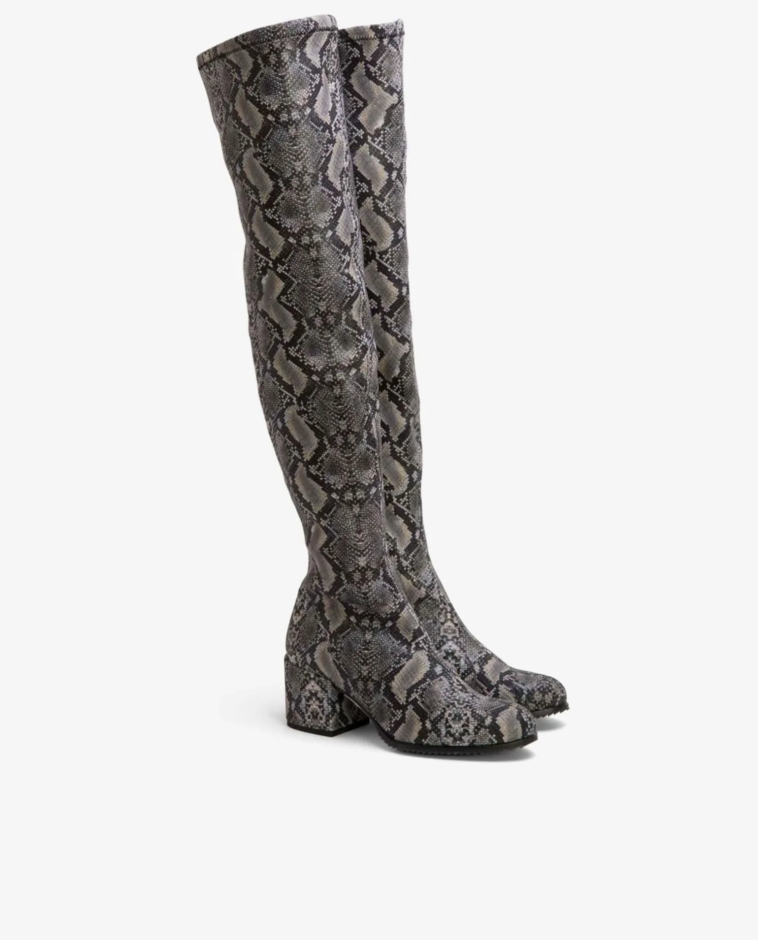 Bota Mosquetera Strech Serpiente Gris