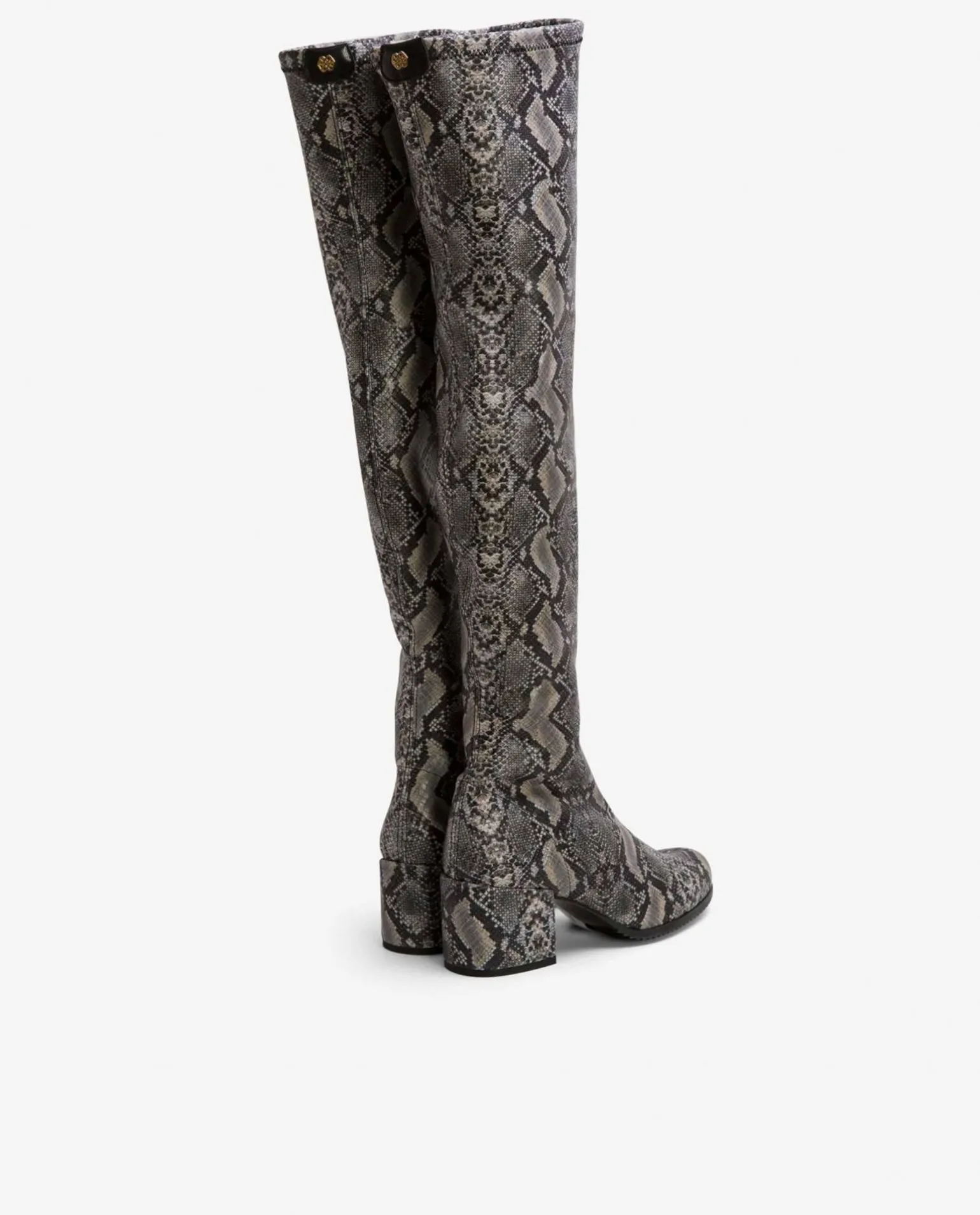 Bota Mosquetera Strech Serpiente Gris