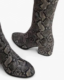 Bota Mosquetera Strech Serpiente Gris