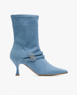 Botin Hebilla Vaquero Azul