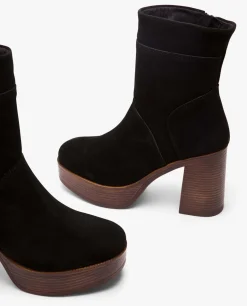 Botin Plataforma Serraje Negro