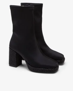 Botin Plfma Strass Licra Strech Negro