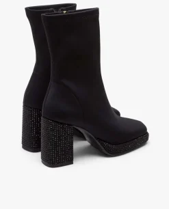 Botin Plfma Strass Licra Strech Negro