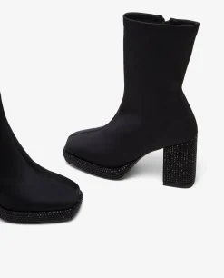 Botin Plfma Strass Licra Strech Negro
