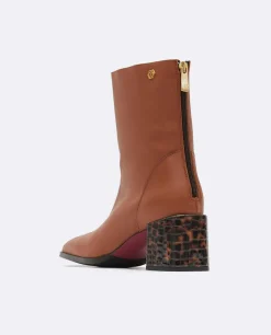 Botin Punta Cuadrada Napa Marron