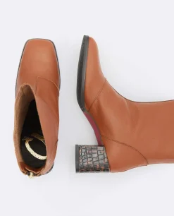 Botin Punta Cuadrada Napa Marron