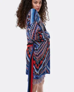 Cardigan Etnico Punto Tricot Multicolor