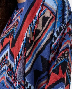 Cardigan Etnico Punto Tricot Multicolor