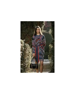 Cardigan Etnico Punto Tricot Multicolor