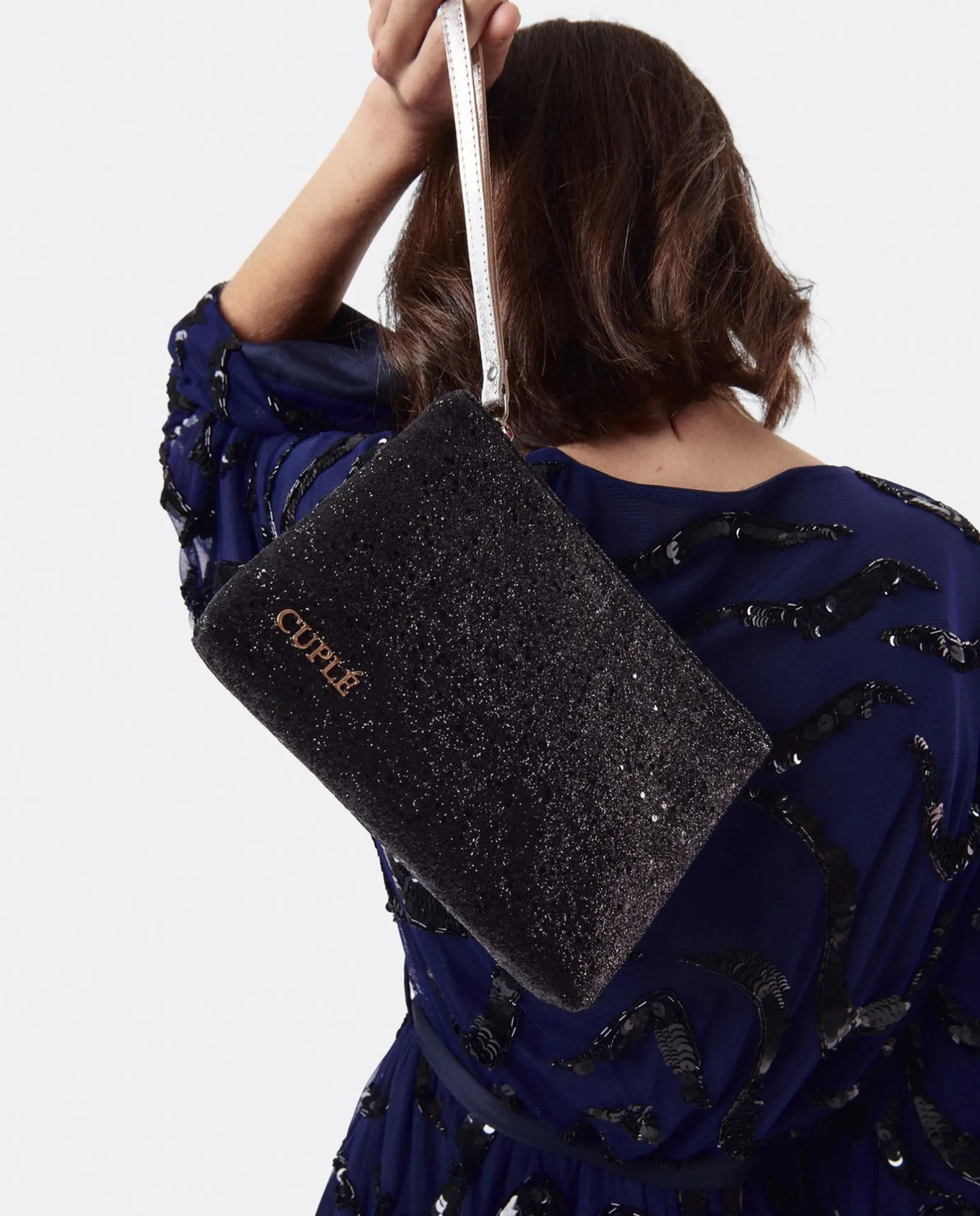 Cartera Glitter Negro