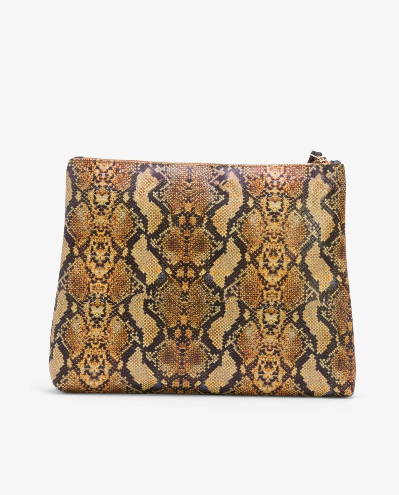 Cartera Mano Mediana Serpiente Mostaza