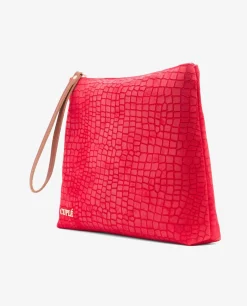 Cartera Mano Mediana Serraje Coco Rojo