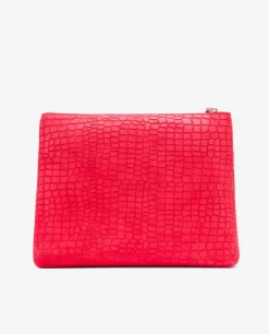 Cartera Mano Mediana Serraje Coco Rojo