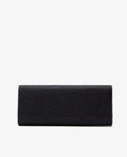 Cartera Mano Solapa Textil Negro