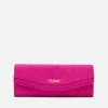 Cartera Mano Solapa Textil Fucsia
