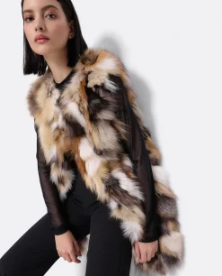 Chaleco Multi Pelo Natural Marron