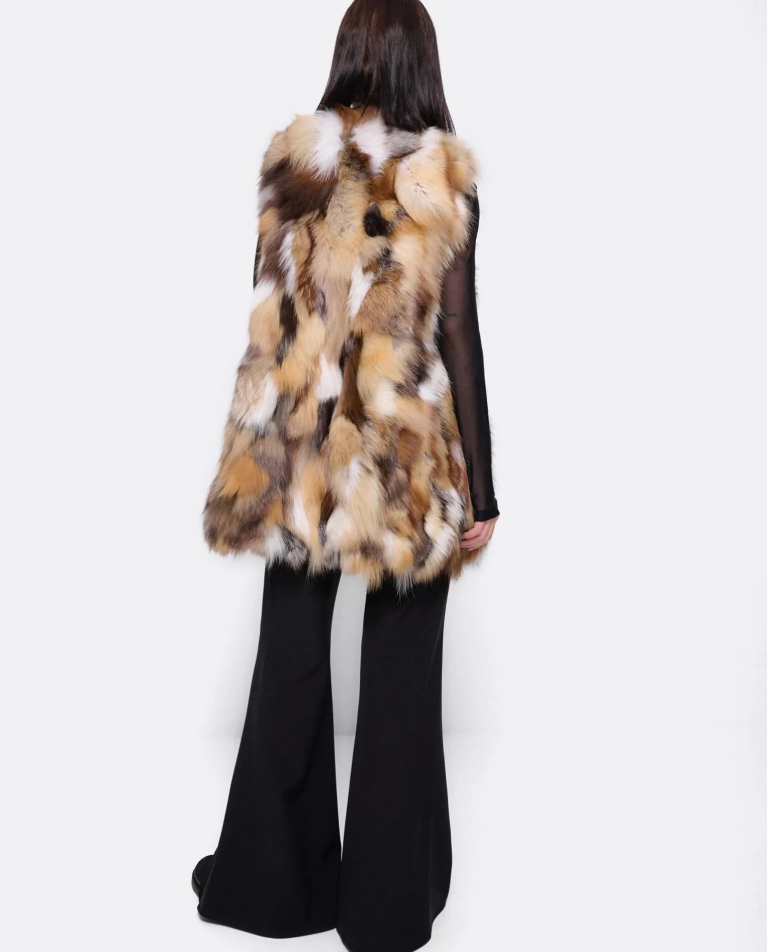 Chaleco Multi Pelo Natural Marron