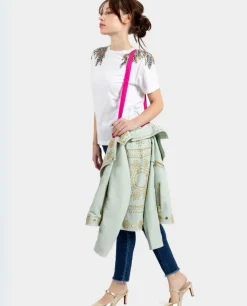 Chaqueta Biker Tachas Piel Verde