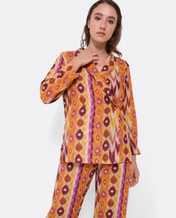 Chaqueta Cruzada Tejido Estampado Etnico