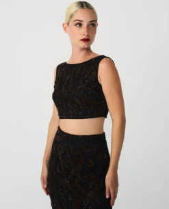 Conjunto Top Falda Gasa Negro