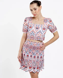 Crop Top Manga Algodon Multicolor