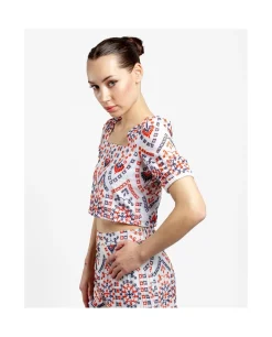 Crop Top Manga Algodon Multicolor