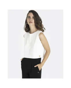 Cropt Top Neopreno Blanco