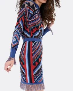 Falda Etnica Punto Tricot Multicolor