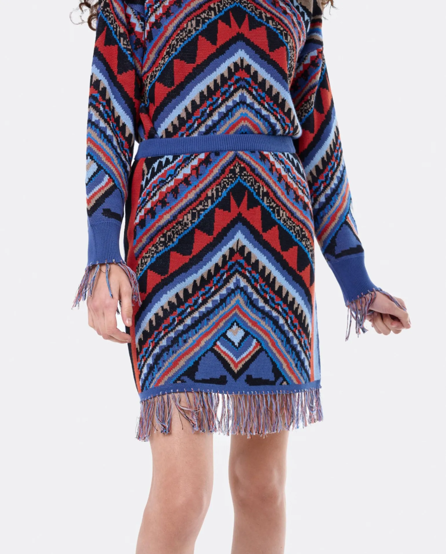 Falda Etnica Punto Tricot Multicolor