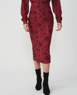 Falda Tubo Largo Midi Sedin Estampado Flor Cool