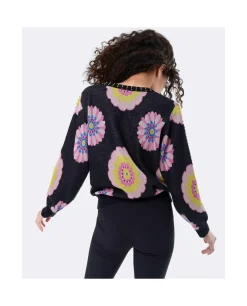 Jersey Pico Punto Estampado Flor Multi