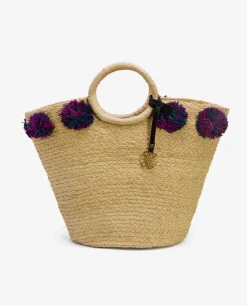 Maxi Capazo Pompon Rafia Beig